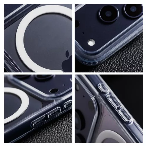 iPhone 17 készülékhez Forcell F-Protect Clear Hybrid Premium tok, MagSafe-kompatibilis, átlátszó