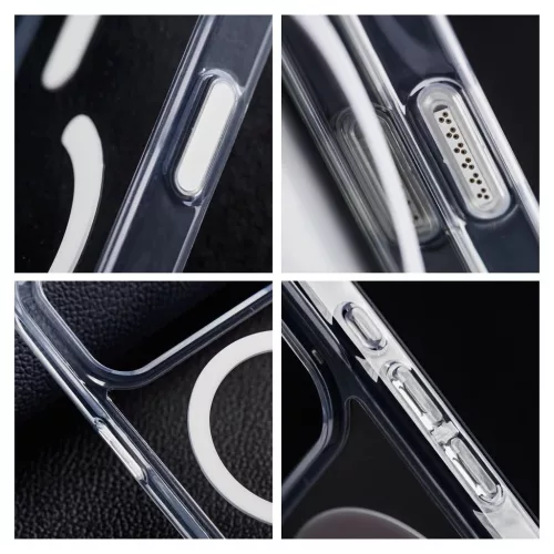 iPhone 17 készülékhez Forcell F-Protect Clear Hybrid Premium tok, MagSafe-kompatibilis, átlátszó
