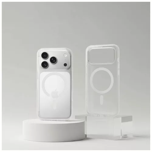 iPhone 17 készülékhez Forcell F-Protect Clear Hybrid Premium tok, MagSafe-kompatibilis, átlátszó