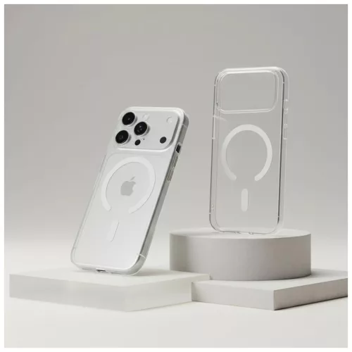 iPhone 17 készülékhez Forcell F-Protect Clear Hybrid Premium tok, MagSafe-kompatibilis, átlátszó