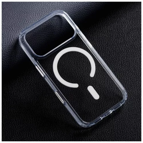iPhone 17 készülékhez Forcell F-Protect Clear Hybrid Premium tok, MagSafe-kompatibilis, átlátszó