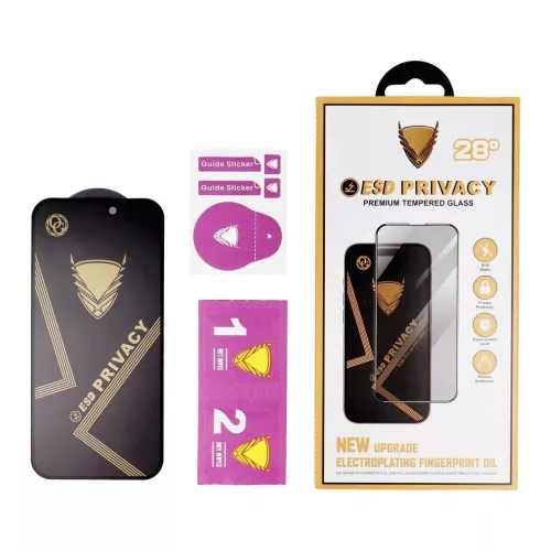 OG 6D Premium Privacy Glass kijelzővédő üvegfólia Xiaomi 14T / 14T Pro készülékhez fekete