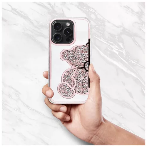 TEDDY BEAR tok iPhone 14 készülékhez rózsaszín