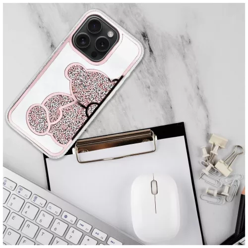 TEDDY BEAR tok iPhone 14 készülékhez rózsaszín