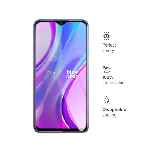 Xiaomi Redmi 9 készülékhez edzett üveg kijelzővédő kék