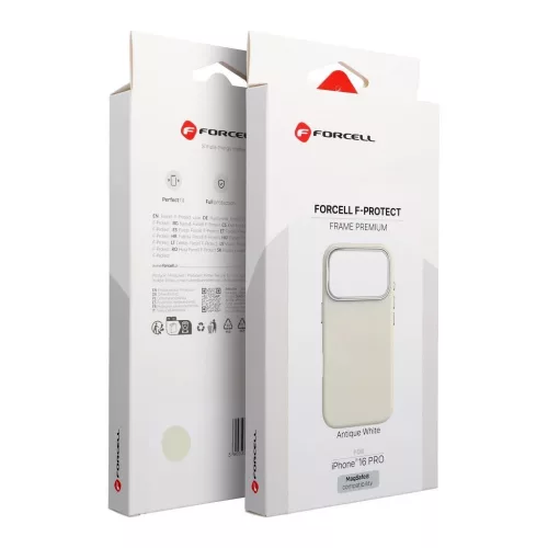 Forcell F-Protect Frame Premium MagSafe-kompatibilis tok iPhone 16 Pro készülékhez antik fehér