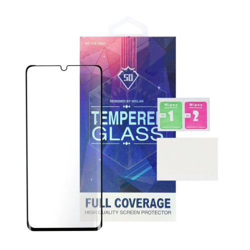 Huawei P30 Pro készülékhez 5D teljes ragasztású edzett üvegfólia fekete