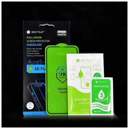 Bestsuit Flexible Hybrid Glass 5D kijelzővédő Apple iPhone 15 Pro Max készülékhez fekete