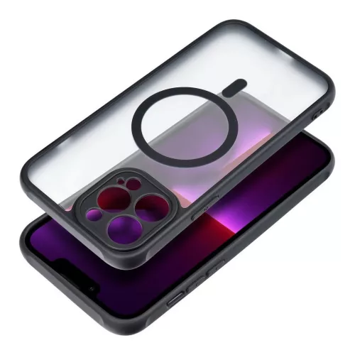 iPhone 13 Pro Max készülékhez Full Matte Mag Cover tok, MagSafe-kompatibilis, fekete