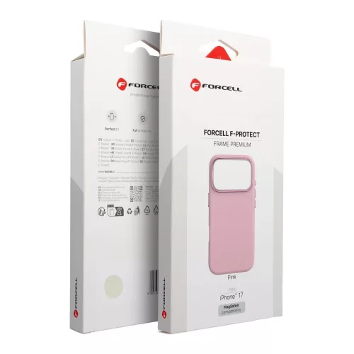 Forcell F-Protect Frame Premium tok iPhone 17 készülékhez, MagSafe kompatibilis, rózsaszín