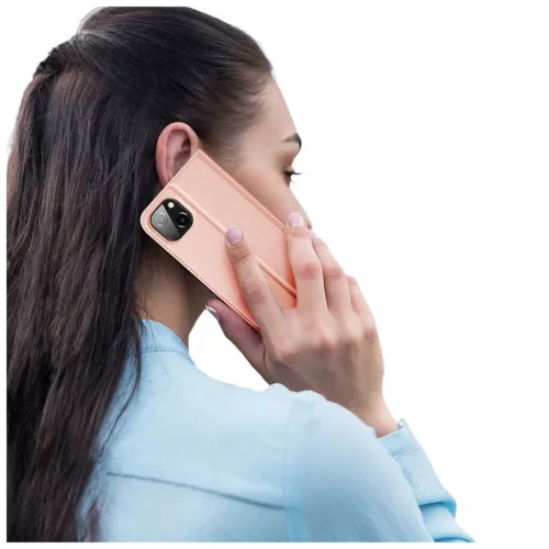 DUX DUCIS SKIN PRO pénztárca tok iPhone 14 Plus készülékhez rózsaszín