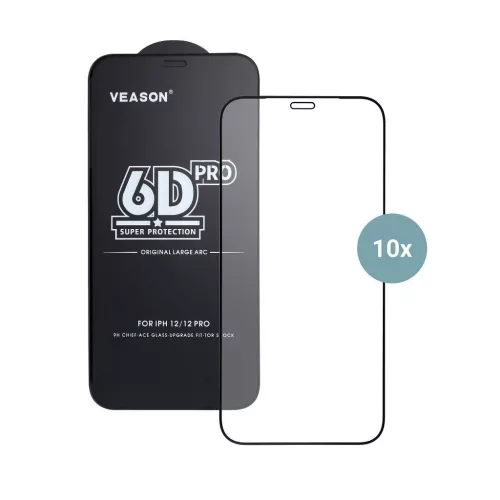 6D Pro Veason Glass 10in1 üvegfólia készlet Xiaomi Redmi 12 / Redmi 13 készülékhez fekete