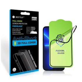   Bestsuit Flexible Hybrid Glass 5D üvegfólia Xiaomi Redmi Note 14 4G/5G készülékhez fekete