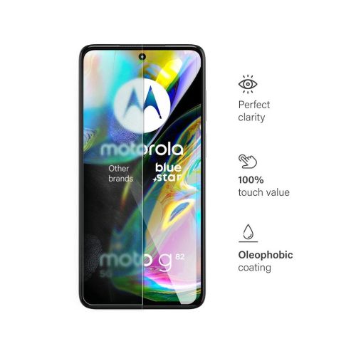 Motorola G82 készülékhez edzett üveg kijelzővédő Blue Star