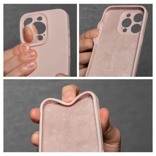 iPhone 12 készülékhez szilikon tok 2 mm púderrózsaszín
