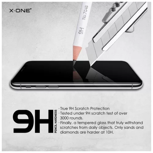 X-ONE 3D teljes borítású edzett üveg kijelzővédő iPhone X/Xs készülékhez fekete