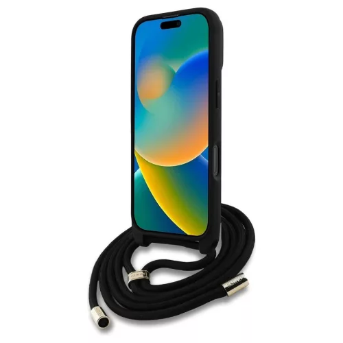 GUESS tok iPhone 16 Pro Max készülékhez GUHCP16XP4GMGCRW (CBDY PU 4G Big Logo W/Cord Strap) barna