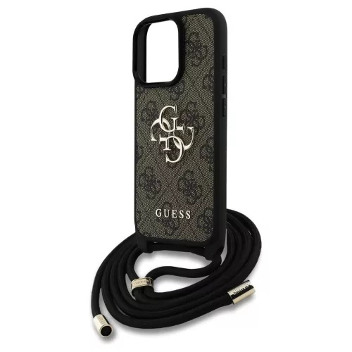 GUESS tok iPhone 16 Pro Max készülékhez GUHCP16XP4GMGCRW (CBDY PU 4G Big Logo W/Cord Strap) barna
