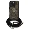 GUESS tok iPhone 16 Pro Max készülékhez GUHCP16XP4GMGCRW (CBDY PU 4G Big Logo W/Cord Strap) barna