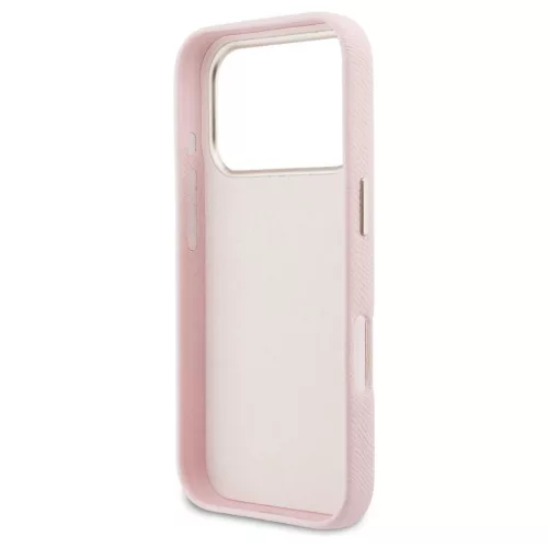 GUESS tok iPhone 17 Pro Max készülékhez GUHCP17X5PS4RGGP (PU FW Resin Logo) rózsaszín