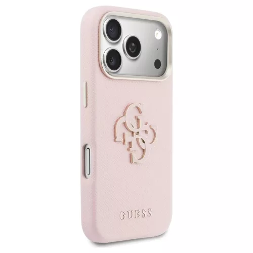 GUESS tok iPhone 17 Pro Max készülékhez GUHCP17X5PS4RGGP (PU FW Resin Logo) rózsaszín