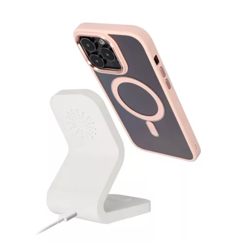 iPhone 17 készülékhez AIR Color Edge Mag Cover tok, MagSafe-kompatibilis, rózsaszín