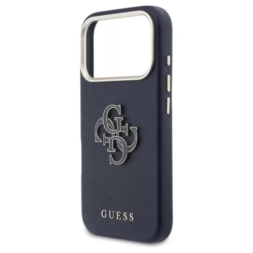 GUESS tok iPhone 17 Pro Max készülékhez GUHCP17X5PS4RGGB (PU FW Resin Logo) kék