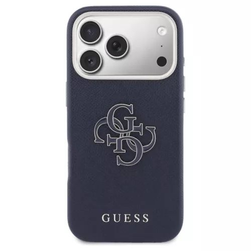 GUESS tok iPhone 17 Pro Max készülékhez GUHCP17X5PS4RGGB (PU FW Resin Logo) kék