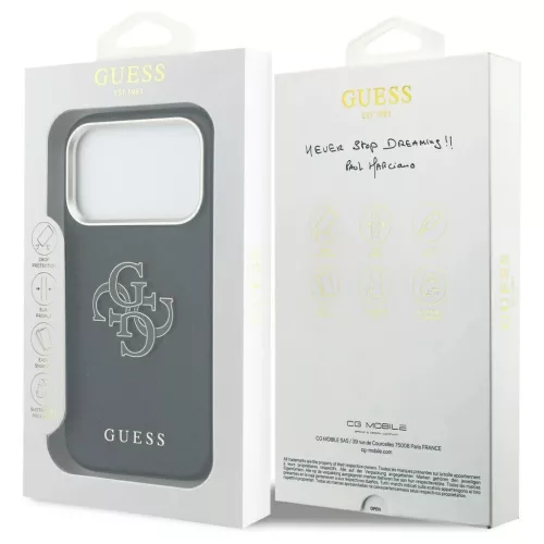 GUESS tok iPhone 17 Pro készülékhez GUHCP17L5PS4RGGK (PU FW Resin Logo) fekete