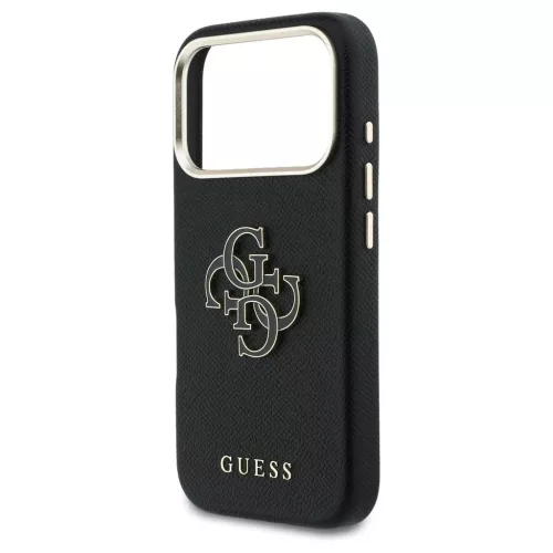 GUESS tok iPhone 17 Pro készülékhez GUHCP17L5PS4RGGK (PU FW Resin Logo) fekete