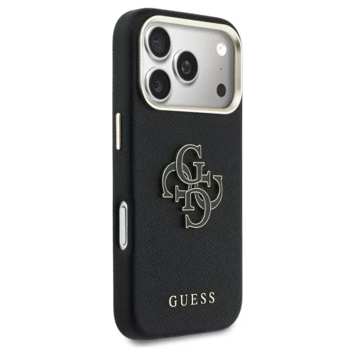 GUESS tok iPhone 17 Pro készülékhez GUHCP17L5PS4RGGK (PU FW Resin Logo) fekete