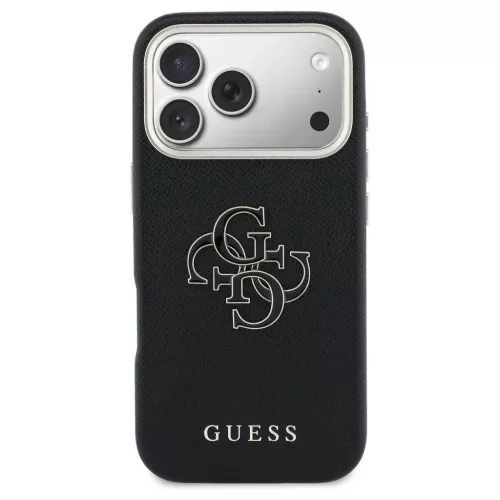 GUESS tok iPhone 17 Pro készülékhez GUHCP17L5PS4RGGK (PU FW Resin Logo) fekete
