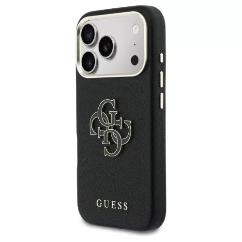 GUESS tok iPhone 17 Pro készülékhez GUHCP17L5PS4RGGK (PU FW Resin Logo) fekete
