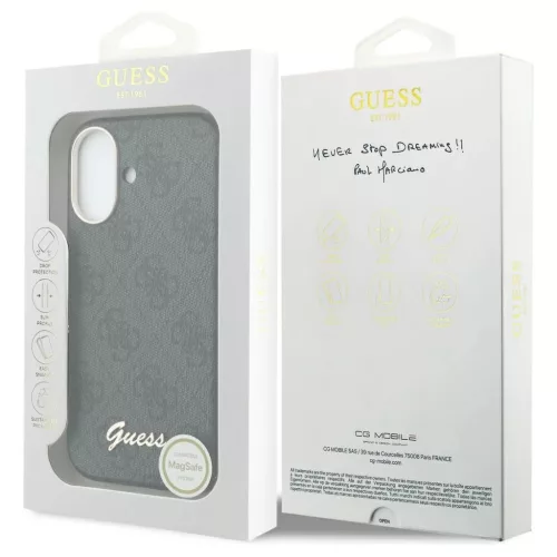 GUESS tok iPhone 17 készülékhez, MagSafe kompatibilis, GUHMP17S5P4FWMSK (PU FW 4G Script), fekete