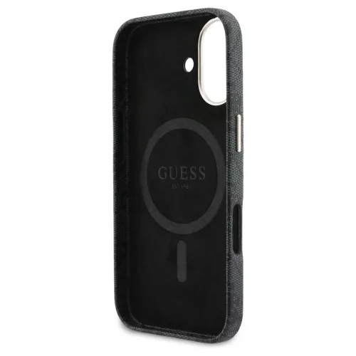 GUESS tok iPhone 17 készülékhez, MagSafe kompatibilis, GUHMP17S5P4FWMSK (PU FW 4G Script), fekete