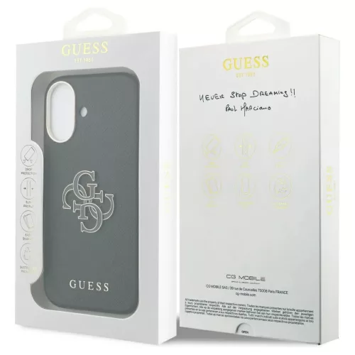 GUESS tok iPhone 17 készülékhez GUHCP17S5PS4RGGK PU FW Resin Logo fekete