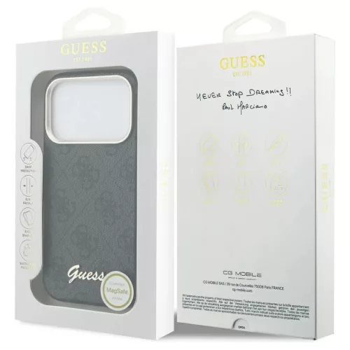 GUESS tok iPhone 17 Pro készülékhez MagSafe-kompatibilis GUHMP17L5P4FWMSK (PU FW 4G Script) fekete