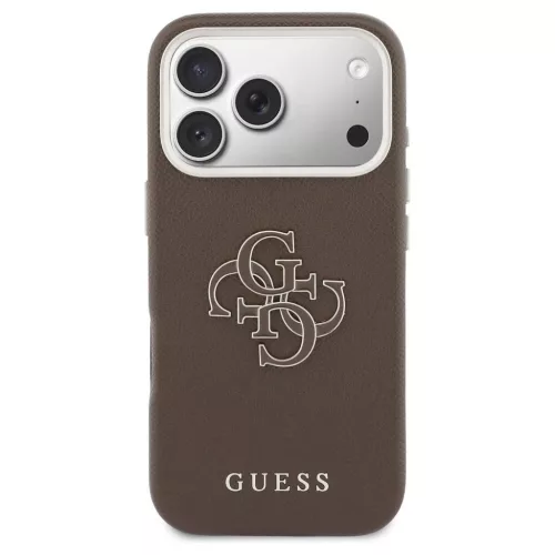 GUESS tok iPhone 17 Pro készülékhez GUHCP17L5PS4RGGW (PU FW Resin Logo) barna