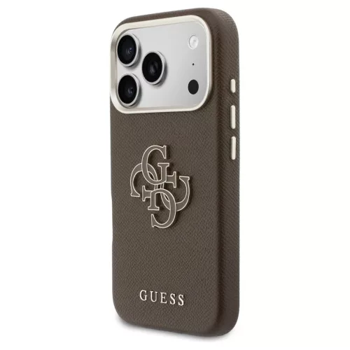 GUESS tok iPhone 17 Pro készülékhez GUHCP17L5PS4RGGW (PU FW Resin Logo) barna