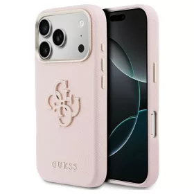   GUESS tok iPhone 17 Pro készülékhez (GUHCP17L5PS4RGGP, PU FW Resin Logo) rózsaszín