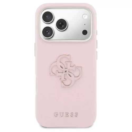 GUESS tok iPhone 17 Pro készülékhez (GUHCP17L5PS4RGGP, PU FW Resin Logo) rózsaszín
