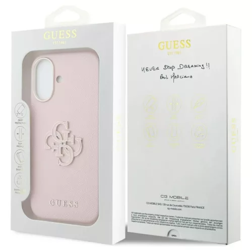 GUESS tok iPhone 17 készülékhez GUHCP17S5PS4RGGP (PU FW Resin Logo) rózsaszín