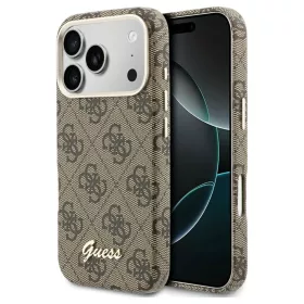   GUESS tok iPhone 17 Pro készülékhez, MagSafe-kompatibilis, GUHMP17L5P4FWMSW (PU FW 4G Script), barna