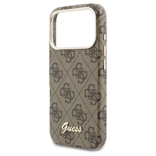 GUESS tok iPhone 17 Pro készülékhez, MagSafe-kompatibilis, GUHMP17L5P4FWMSW (PU FW 4G Script), barna