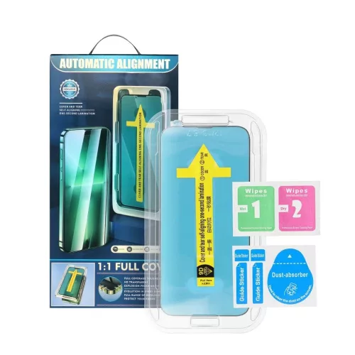 5D Full Glue edzett üvegfólia iPhone 15 készülékhez applikátorral fekete