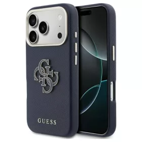   GUESS tok iPhone 17 Pro készülékhez GUHCP17L5PS4RGGB (PU FW Resin Logo) kék