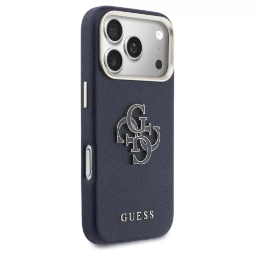 GUESS tok iPhone 17 Pro készülékhez GUHCP17L5PS4RGGB (PU FW Resin Logo) kék