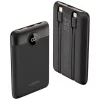 Veger C11 (W1170) külső akkumulátor 10000 mAh PD QC3.0 22,5 W 2 A beépített USB-C és Lightning kábelekkel fekete