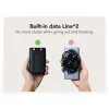 Veger C11 (W1170) külső akkumulátor 10000 mAh PD QC3.0 22,5 W 2 A beépített USB-C és Lightning kábelekkel fekete