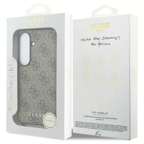 GUESS PU 4G Classic Logo with Charm tok Samsung S26 készülékhez GUHMS26SGF4GBR barna